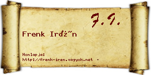 Frenk Irén névjegykártya